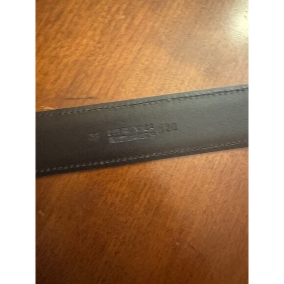 Class Lopez Belt Black Mens Sz 46 Leather Silver Buckle 1 3/8" - Picture 7 of 10